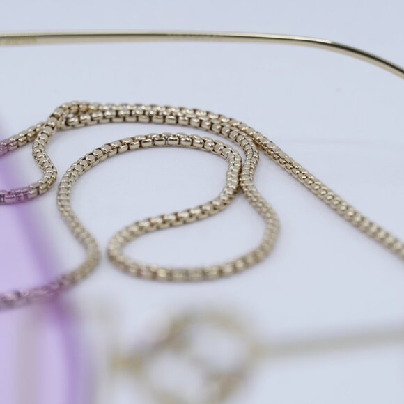 🕶️ New Gucci GG1203S 001 Sunglasses - Gold With Detachable Gold Chain Frame - Picture 5 of 12